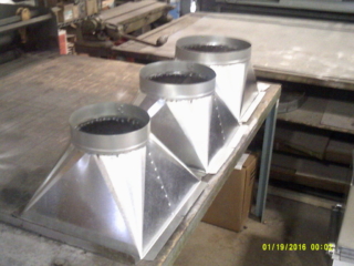 sheet metal transition duct for hvac